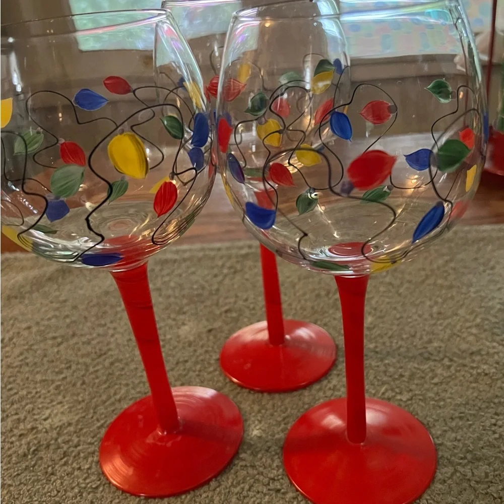 🎄 Vintage Hand Blown & Painted Balloon Shaped Elegant Lighted Pattern ❤️ - Picture 1 of 6
